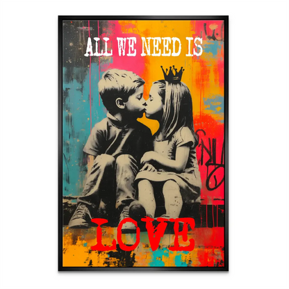 Contemporary street art canvas suited for modern eclectic or youth interiors