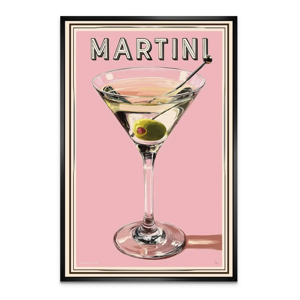Martini Retro Art Canvas Wall Art - Vintage Cocktail Poster - Image 8