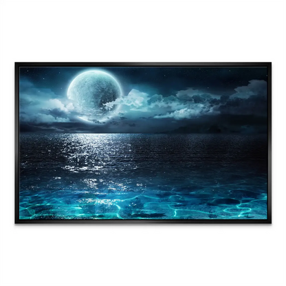 Nocturnal ocean dream artwork framed for modern bohemian decor