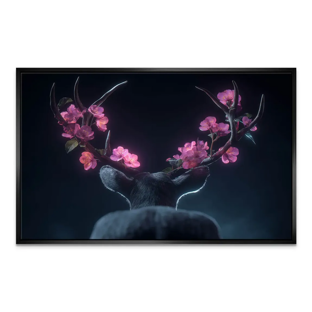 Blossom Deer Canvas Art – Cherry Blossom Antlers Wall Art - Image 6