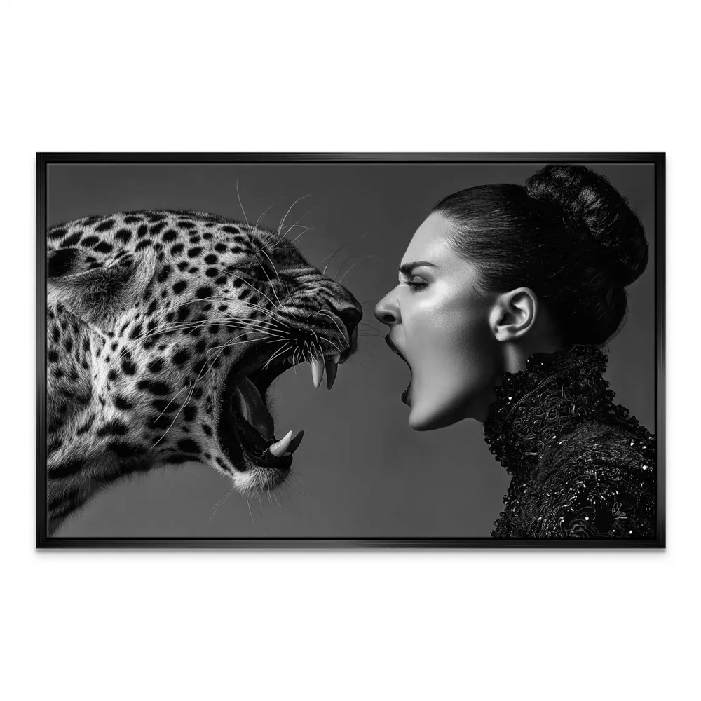 Modern minimalist style canvas print with primal energy.