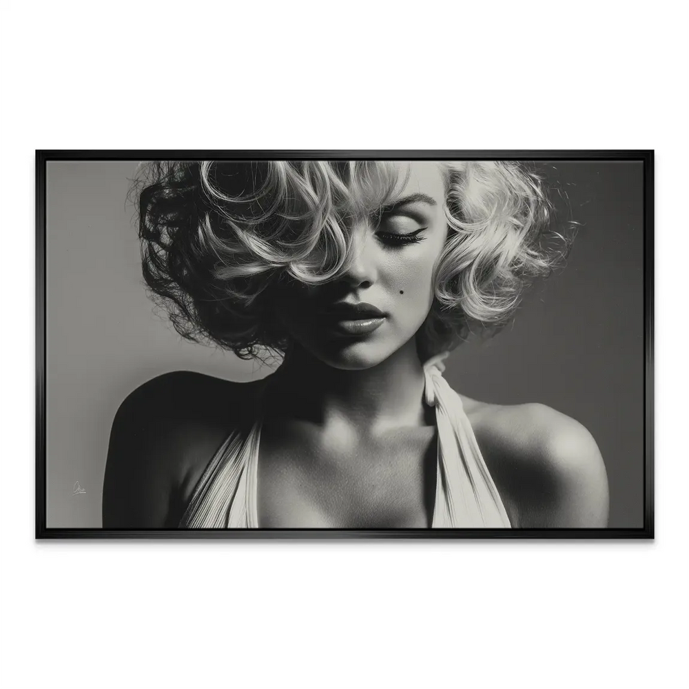 Iconic Marilyn Monroe wall decor in monochrome for living room