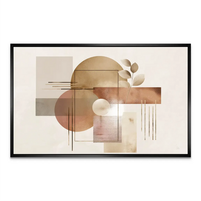 Bedroom accent wall showcasing geometric and botanical elements in earthy palette