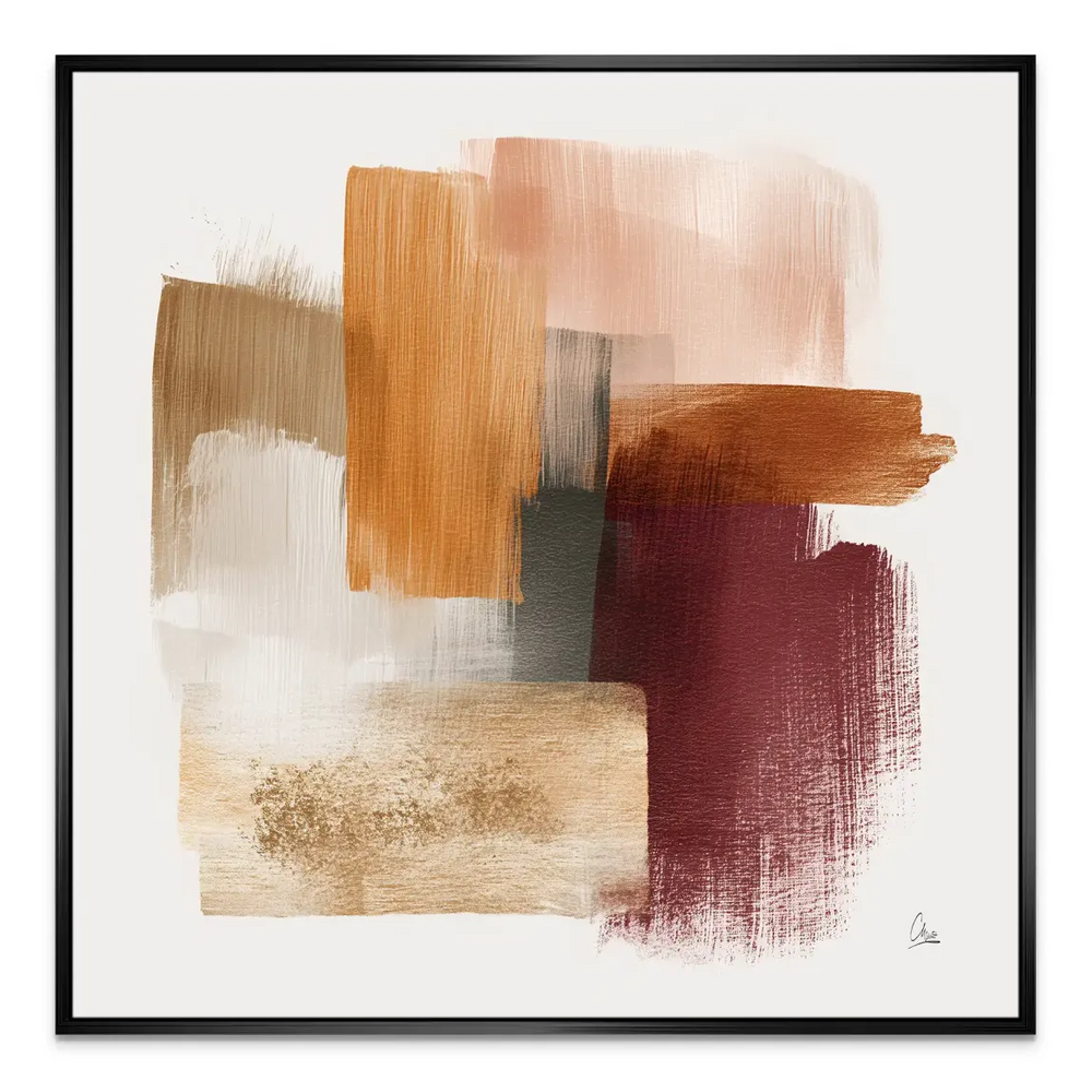 Neutral grey and blush accents in a modern boho canvas print