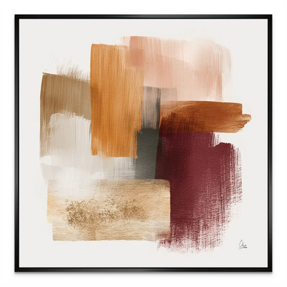 Neutral grey and blush accents in a modern boho canvas print