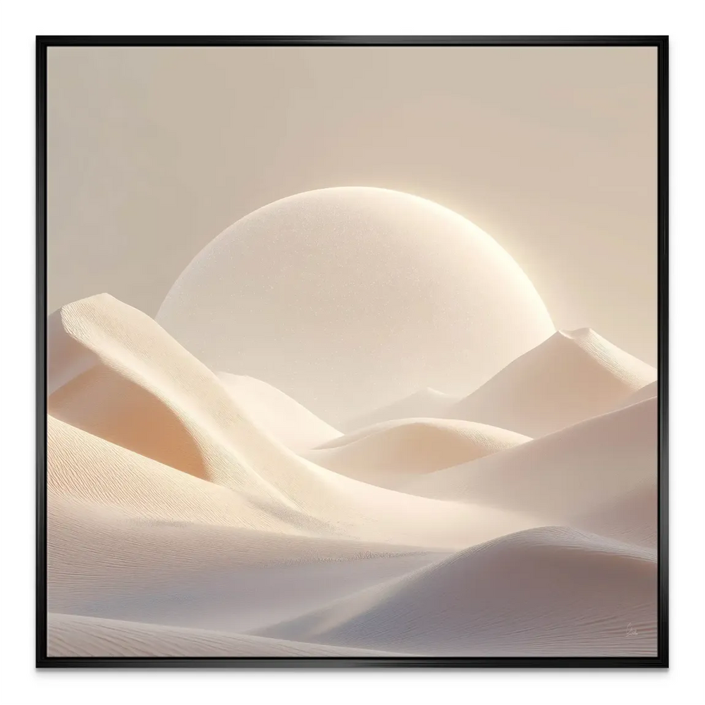 Tranquil desert panorama in creamy tones for modern interiors — Desert Light Canvas Print.