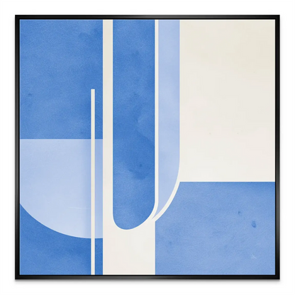 Contemporary blue geometry canvas art suitable for living room