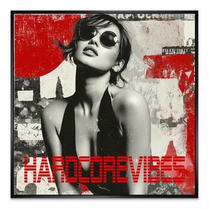 Urban loft ready wall art that blends modern portraiture with graffiti-like background and dynamic depth.
