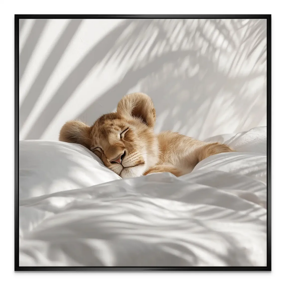 Gentle, nature-inspired lion cub artwork for a child’s room
