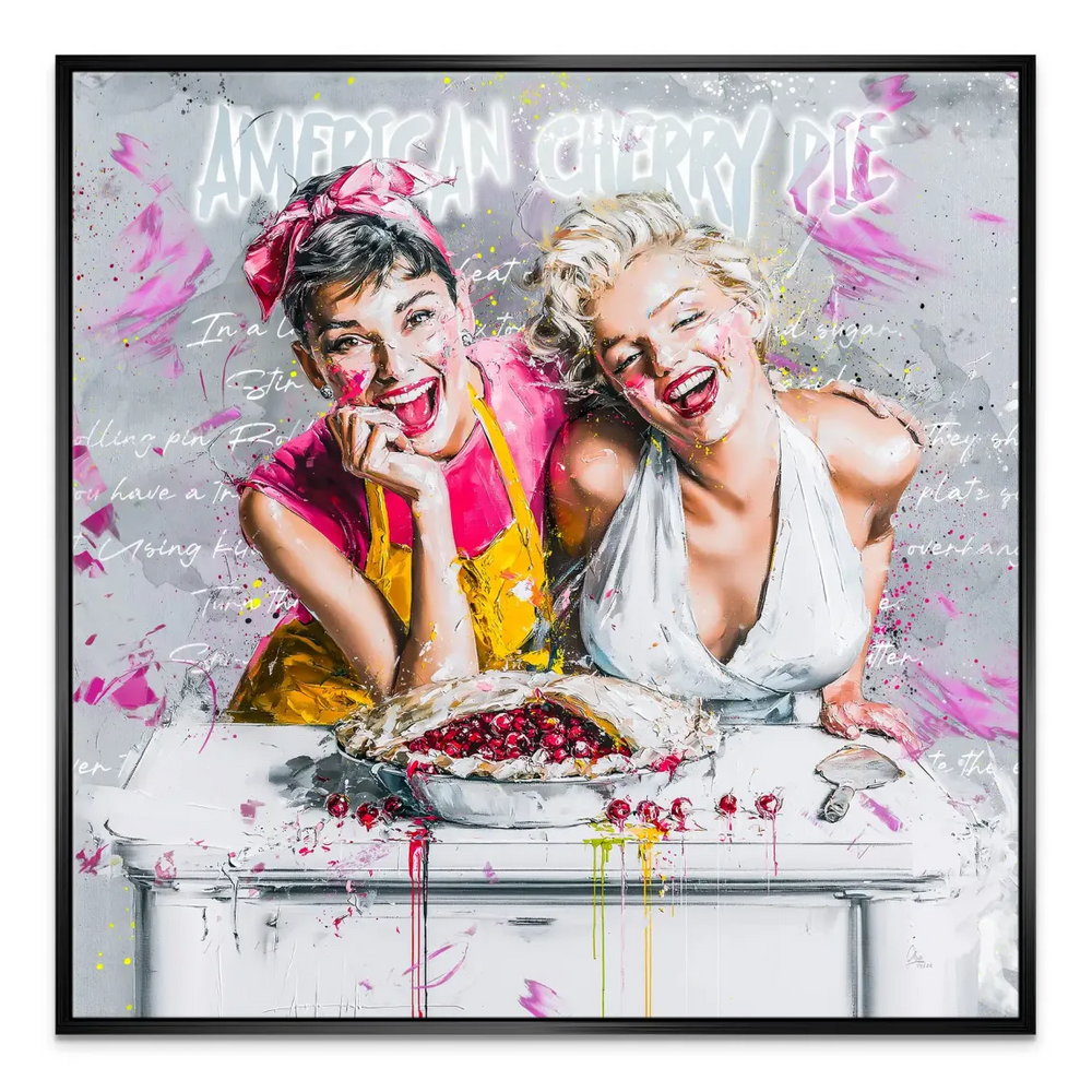 Vibrant color-saturated retro-chic artwork for dining areas.