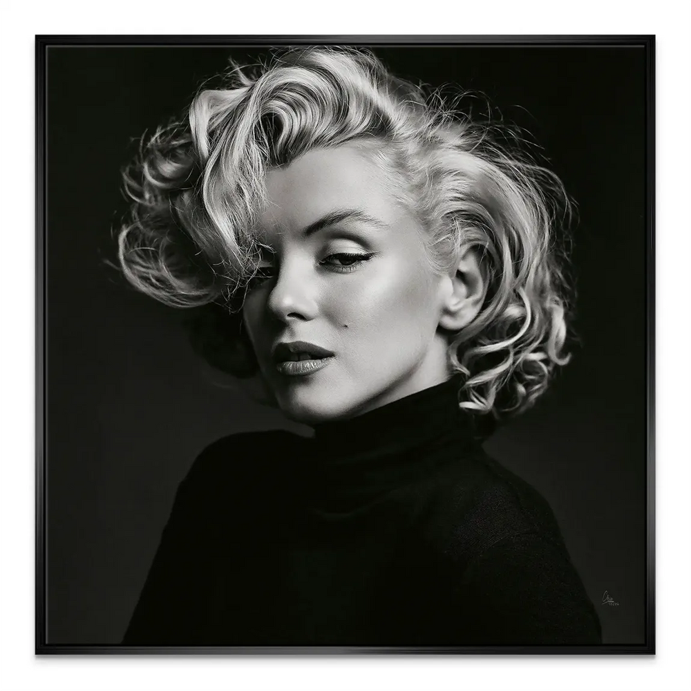 Sophisticated canvas wall art featuring Marilyn Monroe in timeless monochrome.
