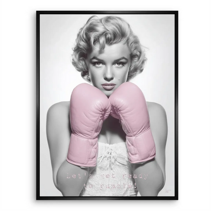 Statement wall art featuring Marilyn Monroe boxing pose.