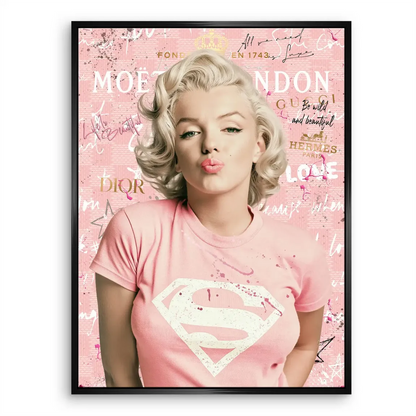 Chic, rebellious mood shown in a modern glam wall art piece