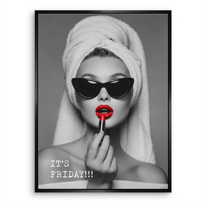 Bold contemporary canvas print with Friday vibe for modern interiors