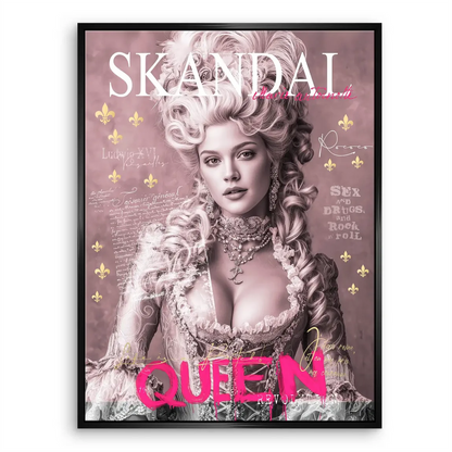 Marie Antoinette-inspired artwork for eclectic, opulent decor with historical-pop fusion