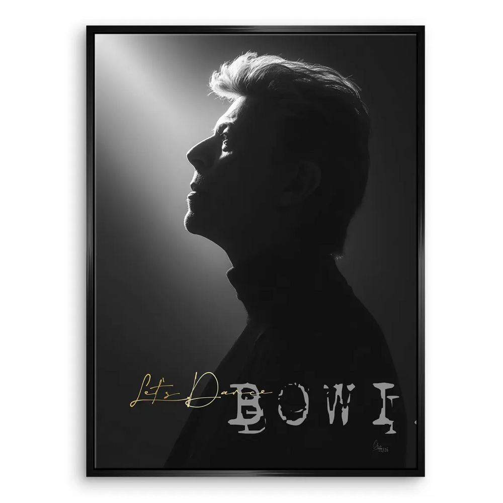 Music-inspired wall decor with iconic musician David Bowie