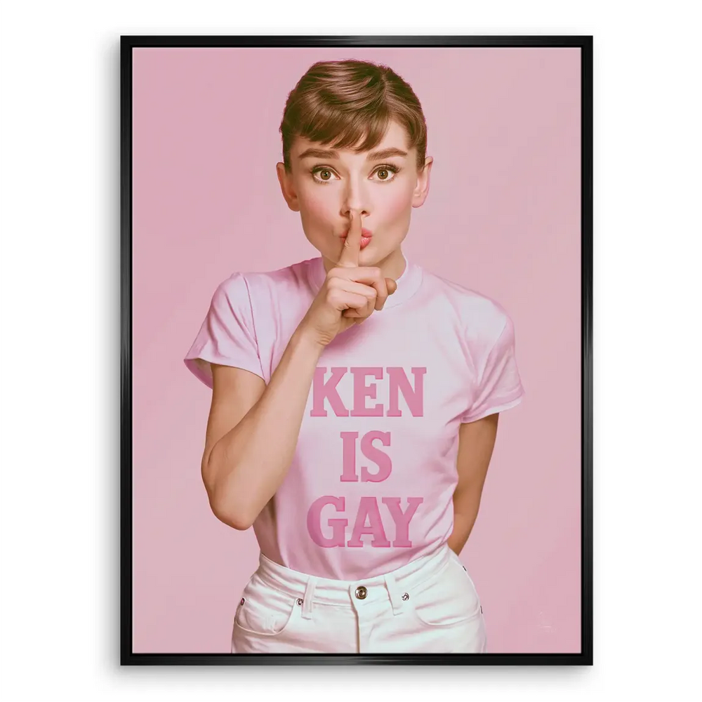 Audrey Hepburn Ken is Gay canvas print - pink pop art wall decor - Image 6