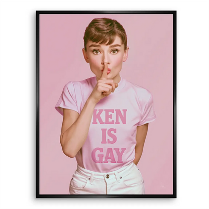 Audrey Hepburn Ken is Gay canvas print - pink pop art wall decor - Image 6
