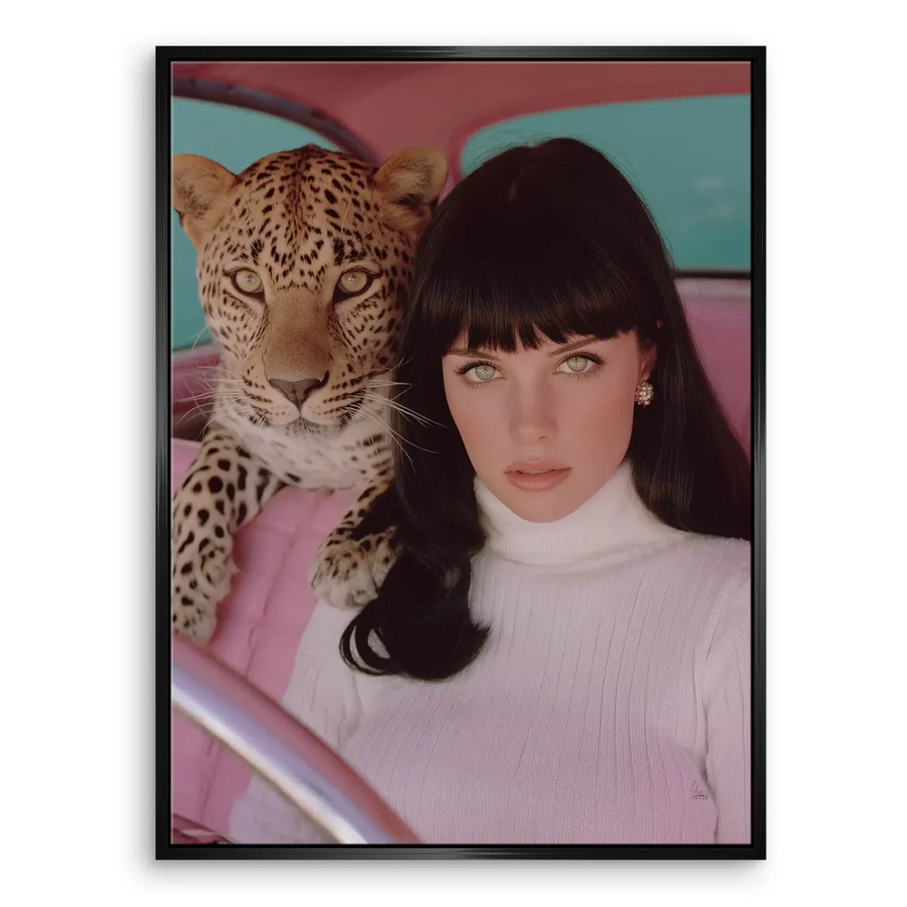 Leopard Diva Leinwand Bild Stilvolle Schlafzimmerdekoration