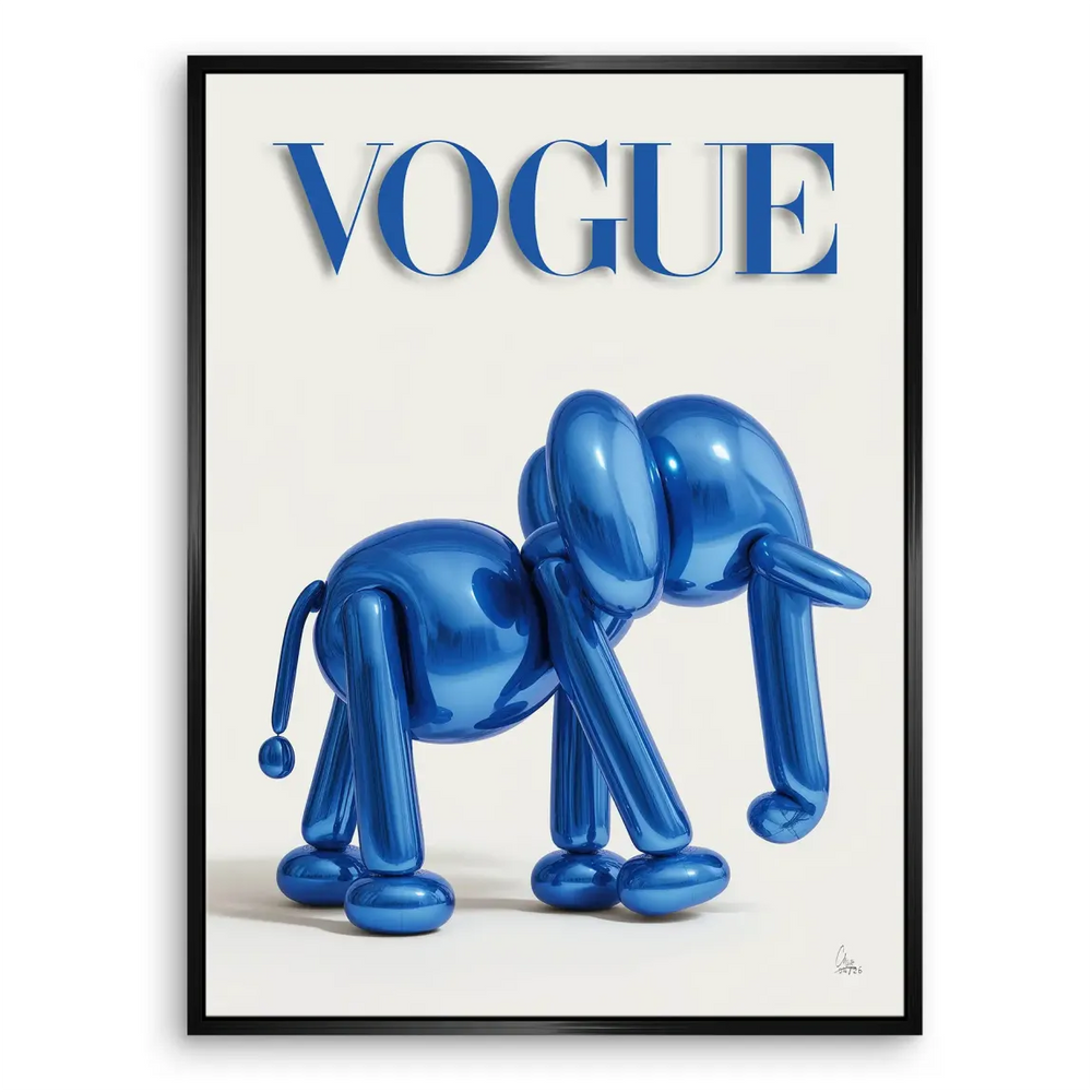 Contemporary wall decor for living room: blue elephant artwork