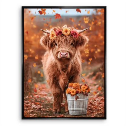 Canvas wall art featuring warm autumn colors of oranges, browns, and reds