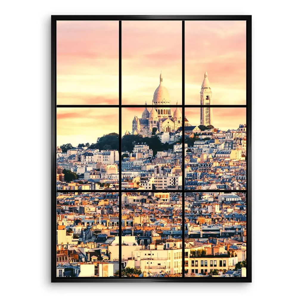 Charming Parisian cityscape with historic buildings at sunrise