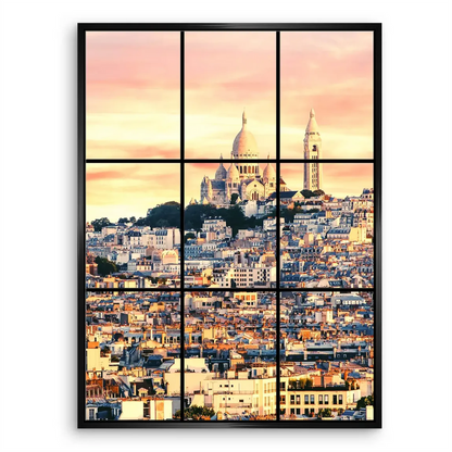 Charming Parisian cityscape with historic buildings at sunrise