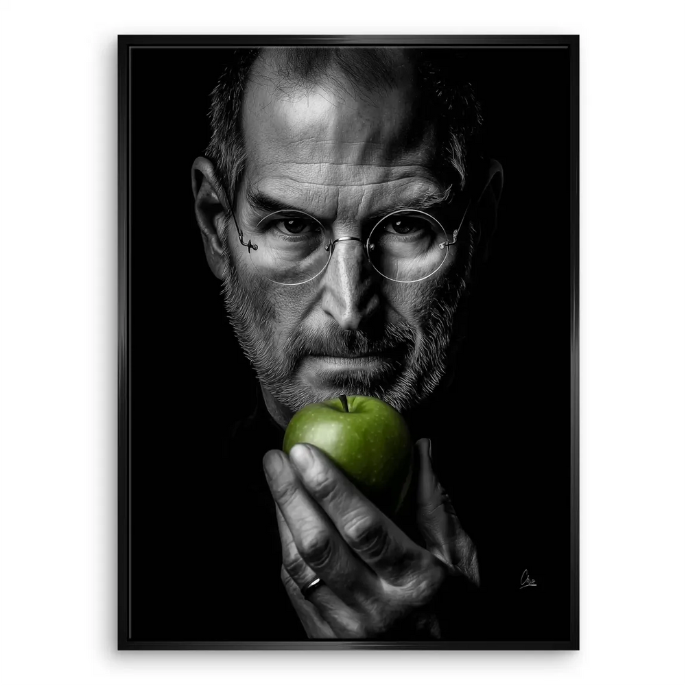 Tech-inspired wall art featuring a famous figure in a sleek, modern composition.