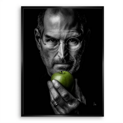 Tech-inspired wall art featuring a famous figure in a sleek, modern composition.