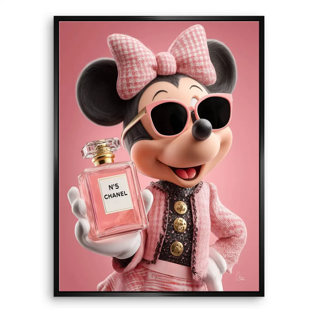 Stylish Minnie Mouse fashion-forward wall art for bedroom