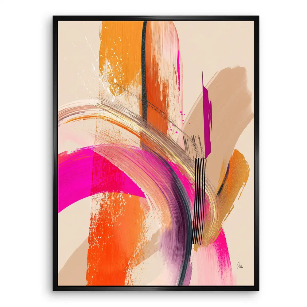Modern abstract expressionist canvas with energetic composition