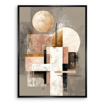 Scandinavian-inspired wall decor in gold and neutral colors