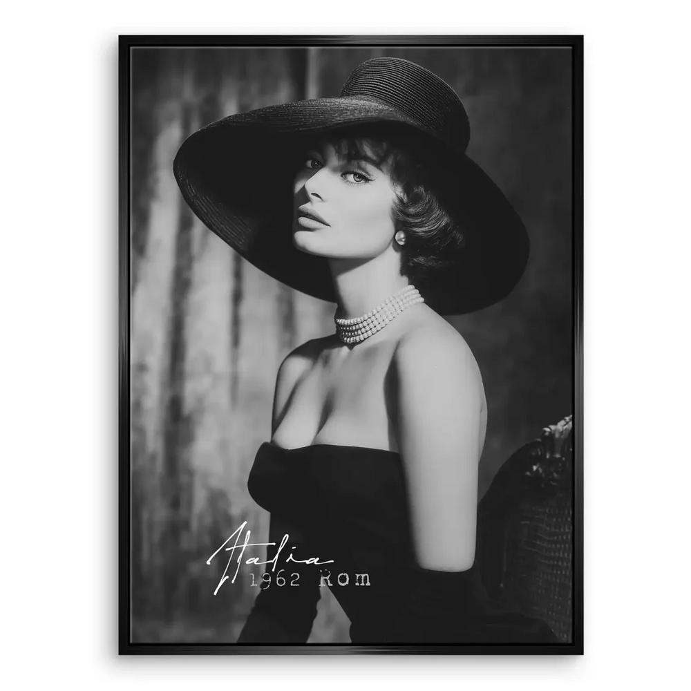 Timeless Italian cinema icon displayed in a refined wall art piece