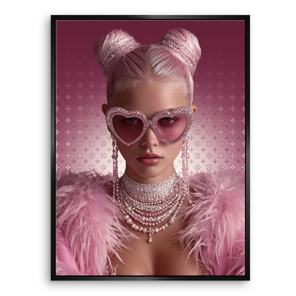 Confident, chic expression evokes contemporary fashion-forward interiors.