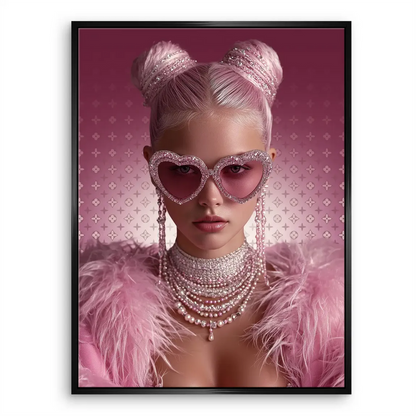 Confident, chic expression evokes contemporary fashion-forward interiors.