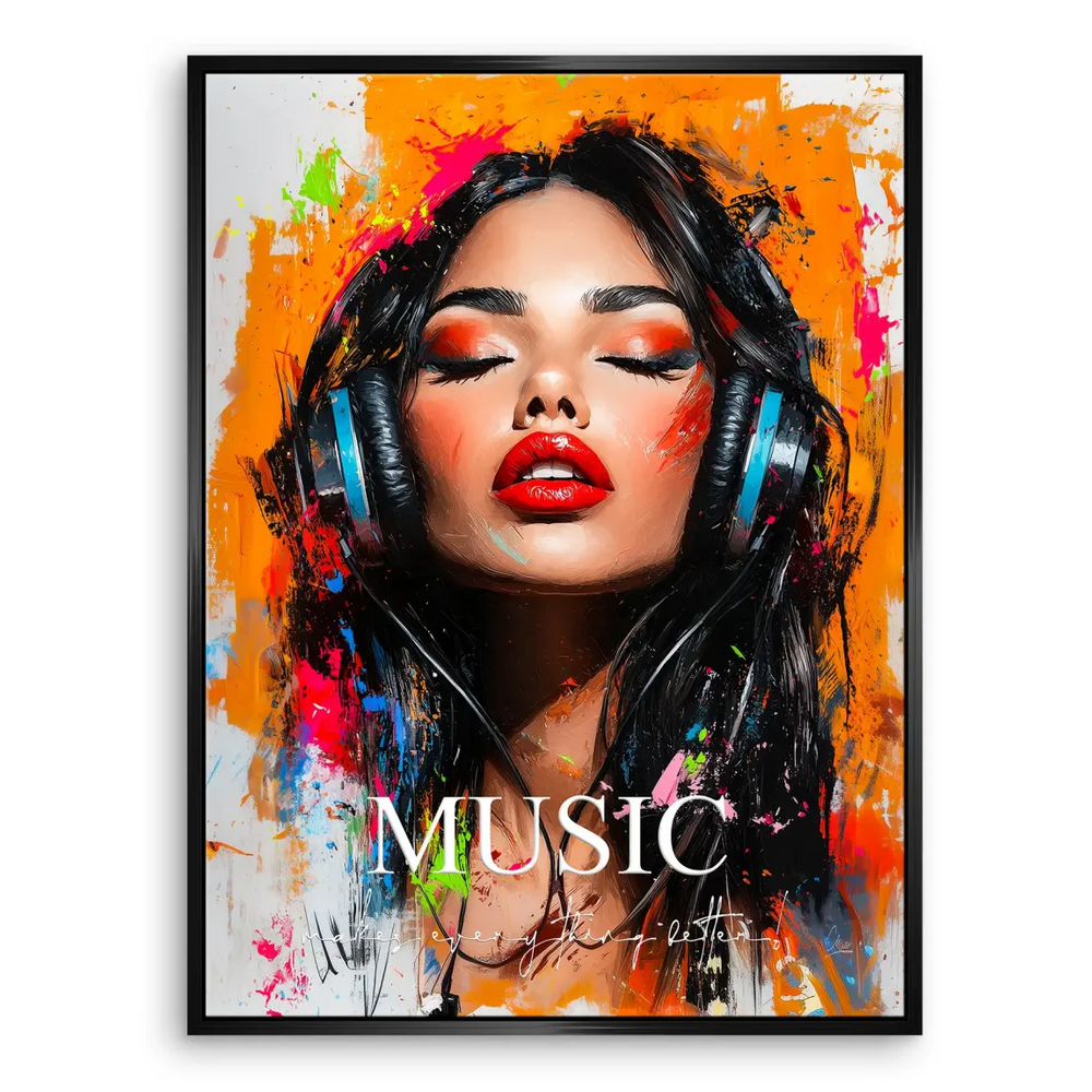 Music Soul Canvas Art - Abstract Portrait with Headphones - Image 7