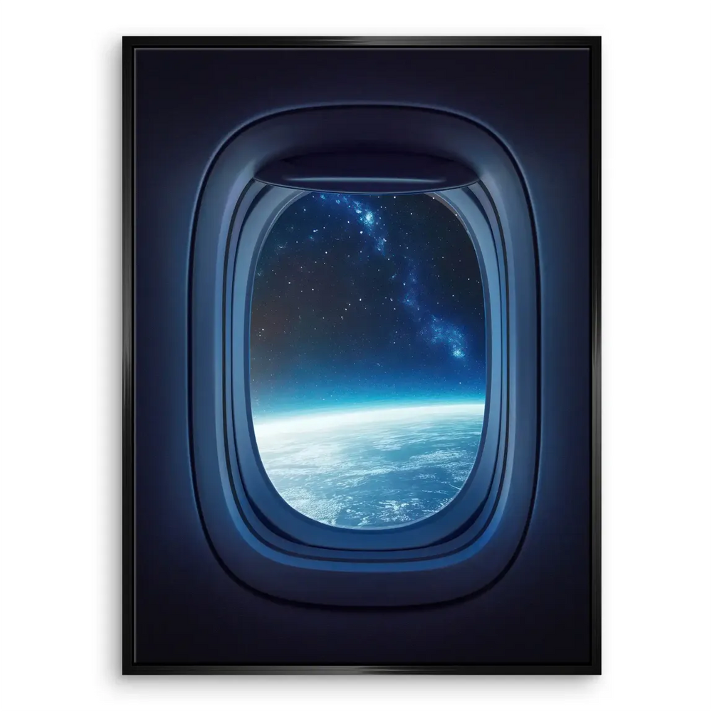 Calm blue-toned galaxy canvas wall art for bedroom decor