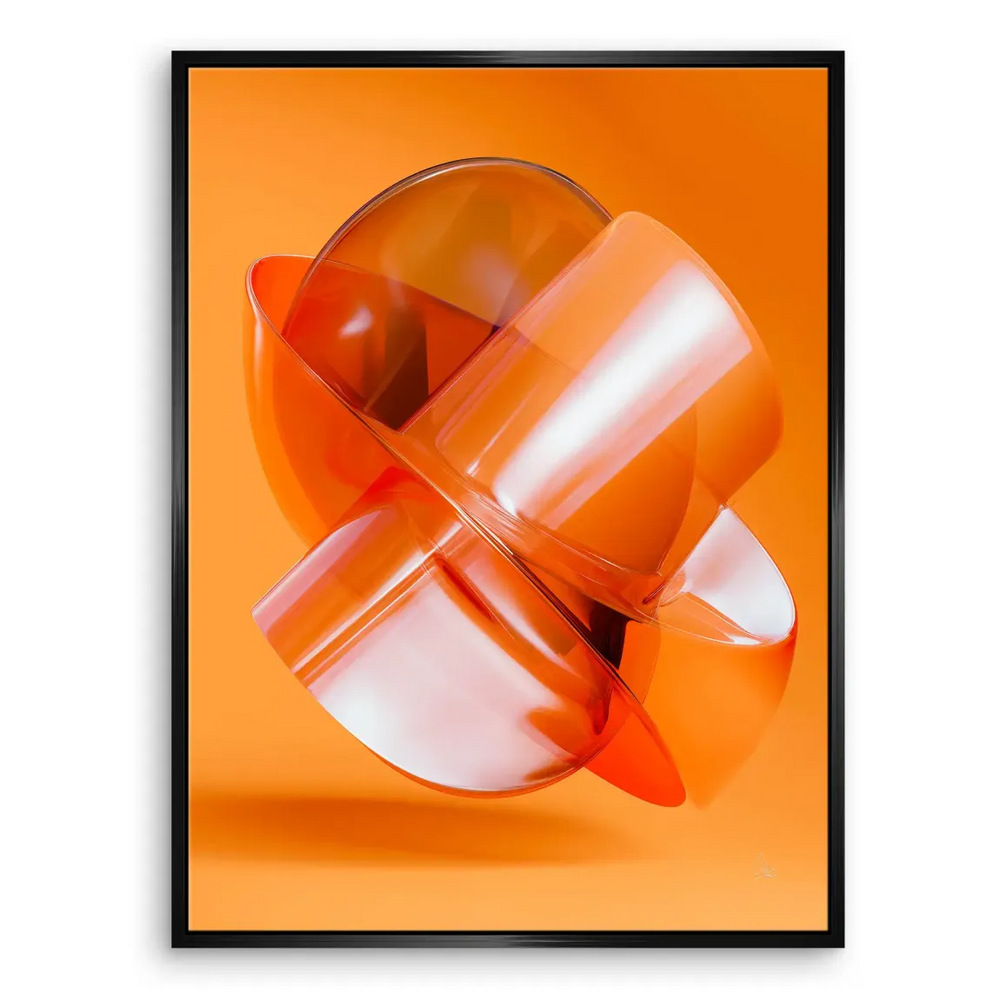 Orange Amber Abstract Canvas Wall Art - Modern Expression - Image 6