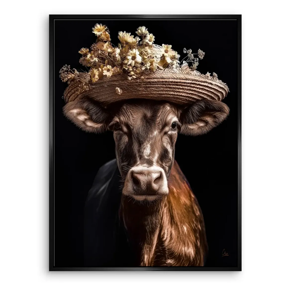 Rustic chic animal canvas with bold contrast and earthy colors
