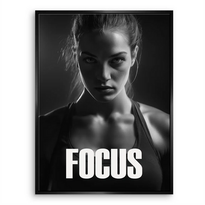Contemporary canvas art suitable for office or gym, featuring a concentrated female athlete.