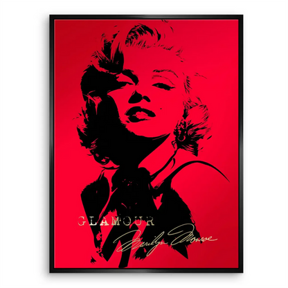 Graphic Marilyn Monroe wall art with bold colors and Warhol-inspired style
