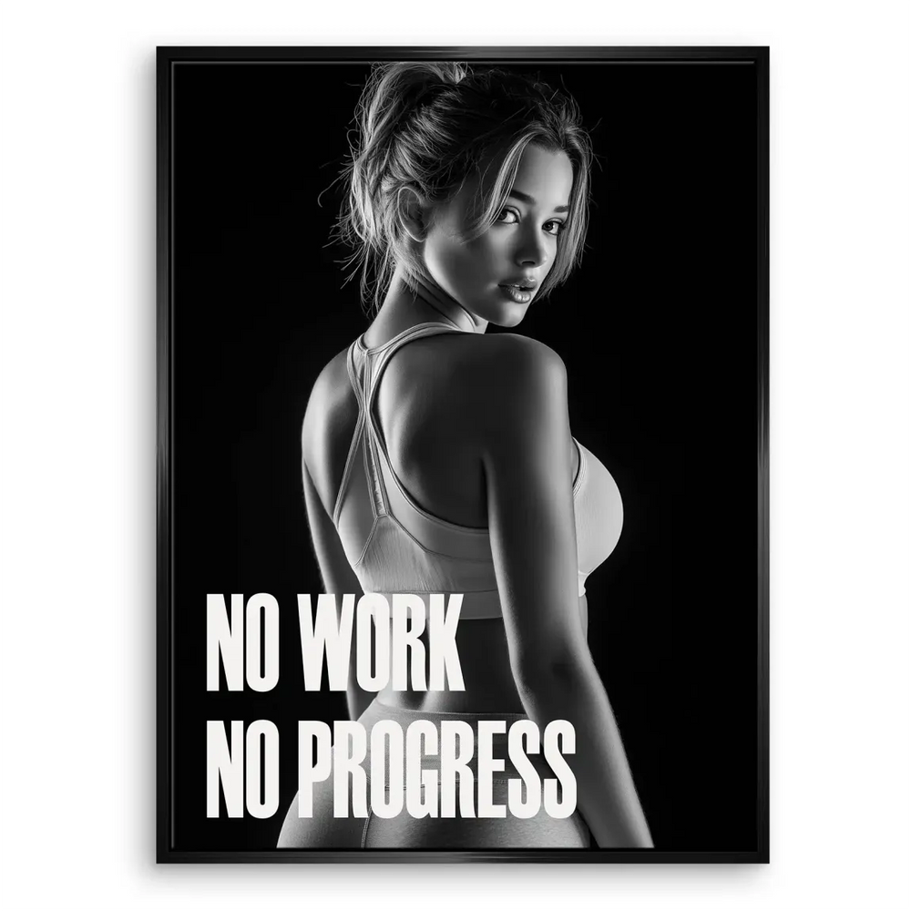 Progress Training Canvas Print - Black & White Motivational Wall Art - Image 7