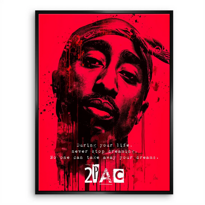 Red Legend Canvas Print – Tupac Portrait Wall Art in Graffiti Style - Image 6