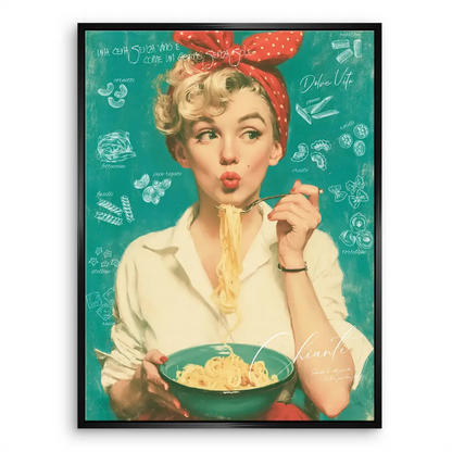 Marilyn Monroe Pasta Canvas – Retro Wall Art with Dolce Vita Vibe - Image 7
