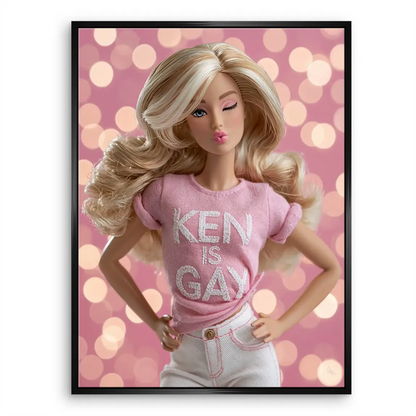 Barbie Ken is Gay Canvas Art - Bold Pink Pop Art Wall Decor - Image 6