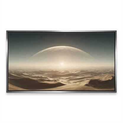 Science fiction-inspired landscape with a tranquil, expansive feel.