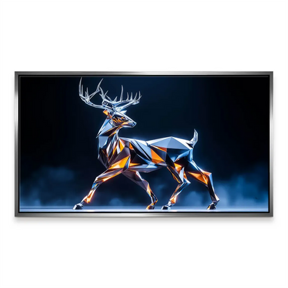 Minimalist industrial style deer artwork on canvas