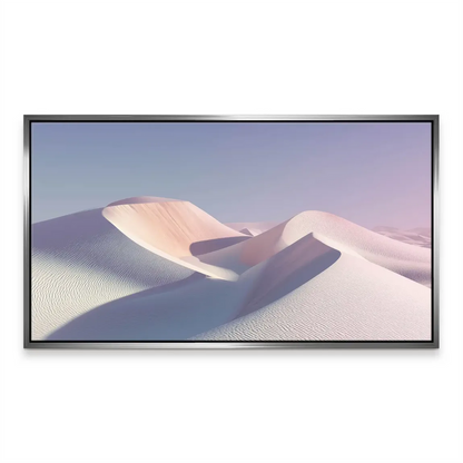 Contemporary wall art with a Scandinavian-inspired color palette of whites, peaches, and lavender.