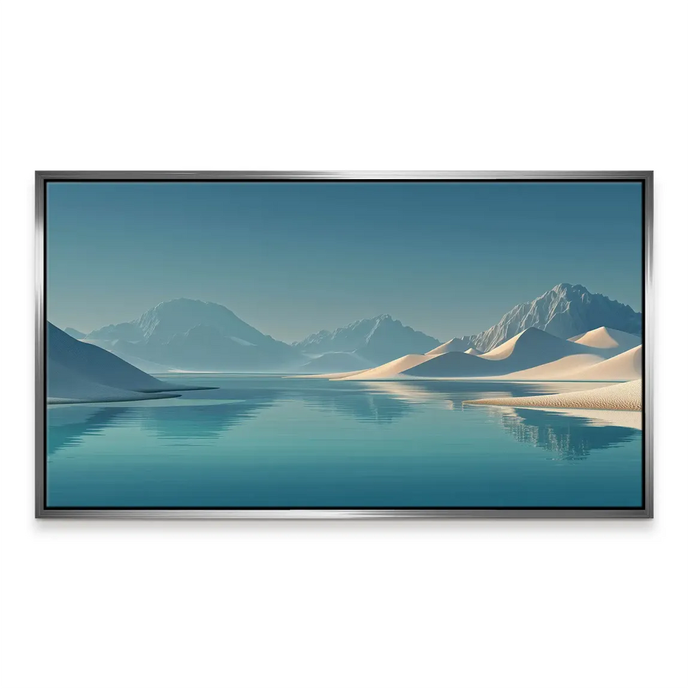 Modern wall art with clean lines and serene color palette for minimalist interiors
