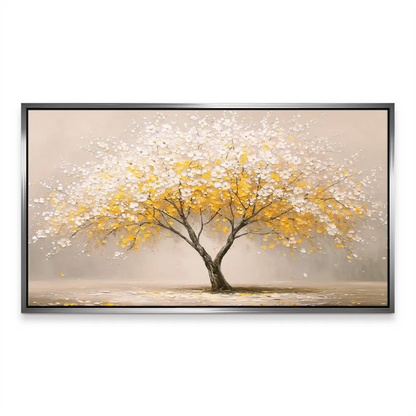 Artwork displayed in a contemporary living space, showcasing its modern floral appeal.